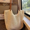 The 2025 new summer woven hollowed-out handbag made of cotton, the same style as the beach bag, is a niche design for women. It is a net bag bag for women Specification image